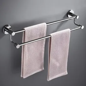 Plantex Stainless Steel Towel Rod/Towel Rack for Bathroom/Towel Bar/Hanger/Stand/Bathroom Accessories (24 Inch - Chrome Finish) - Pack of 3