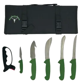 Ridgeline - Hunters Knife Set  5 piece Roll With Sharpener