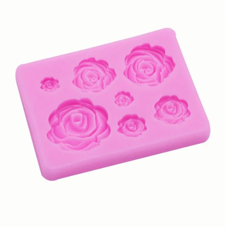 Rose Mold - Flower Resin Clay - Fondant, Chocolate, Soap, Wax, Decorating Tools Sugarcraft Cake, Polymer, Candy Baking, Silicone Rubber