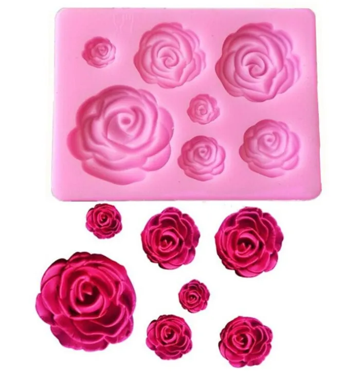 Rose Mold - Flower Resin Clay - Fondant, Chocolate, Soap, Wax, Decorating Tools Sugarcraft Cake, Polymer, Candy Baking, Silicone Rubber