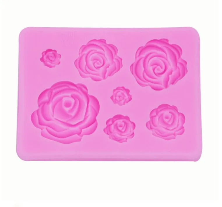 Rose Mold - Flower Resin Clay - Fondant, Chocolate, Soap, Wax, Decorating Tools Sugarcraft Cake, Polymer, Candy Baking, Silicone Rubber