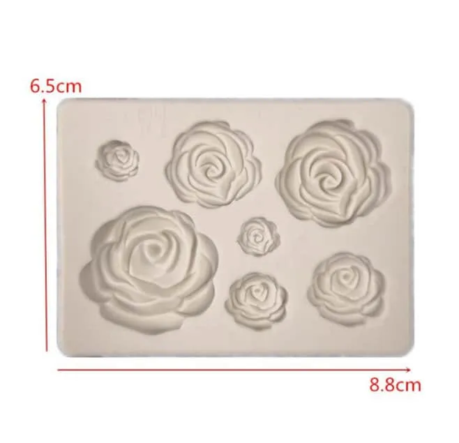 Rose Mold - Flower Resin Clay - Fondant, Chocolate, Soap, Wax, Decorating Tools Sugarcraft Cake, Polymer, Candy Baking, Silicone Rubber