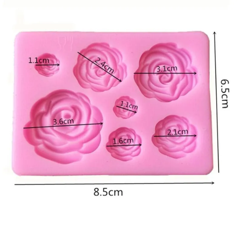 Rose Mold - Flower Resin Clay - Fondant, Chocolate, Soap, Wax, Decorating Tools Sugarcraft Cake, Polymer, Candy Baking, Silicone Rubber