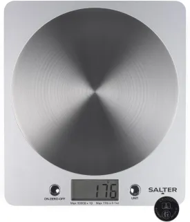 Salter 1036 SVSSDR Digital Kitchen Scale - 5kg Capacity, Aquatronic Liquid Measurement, Add & Weigh Function, Easy-Read LCD, Battery Included