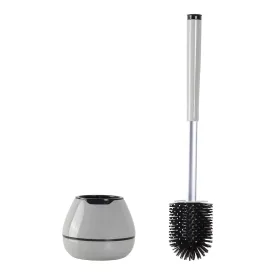 Silicone Toilet Brush and Holder Set with Long Non-Slip Handle for Bathroom, Wall Mounted & Floor Type