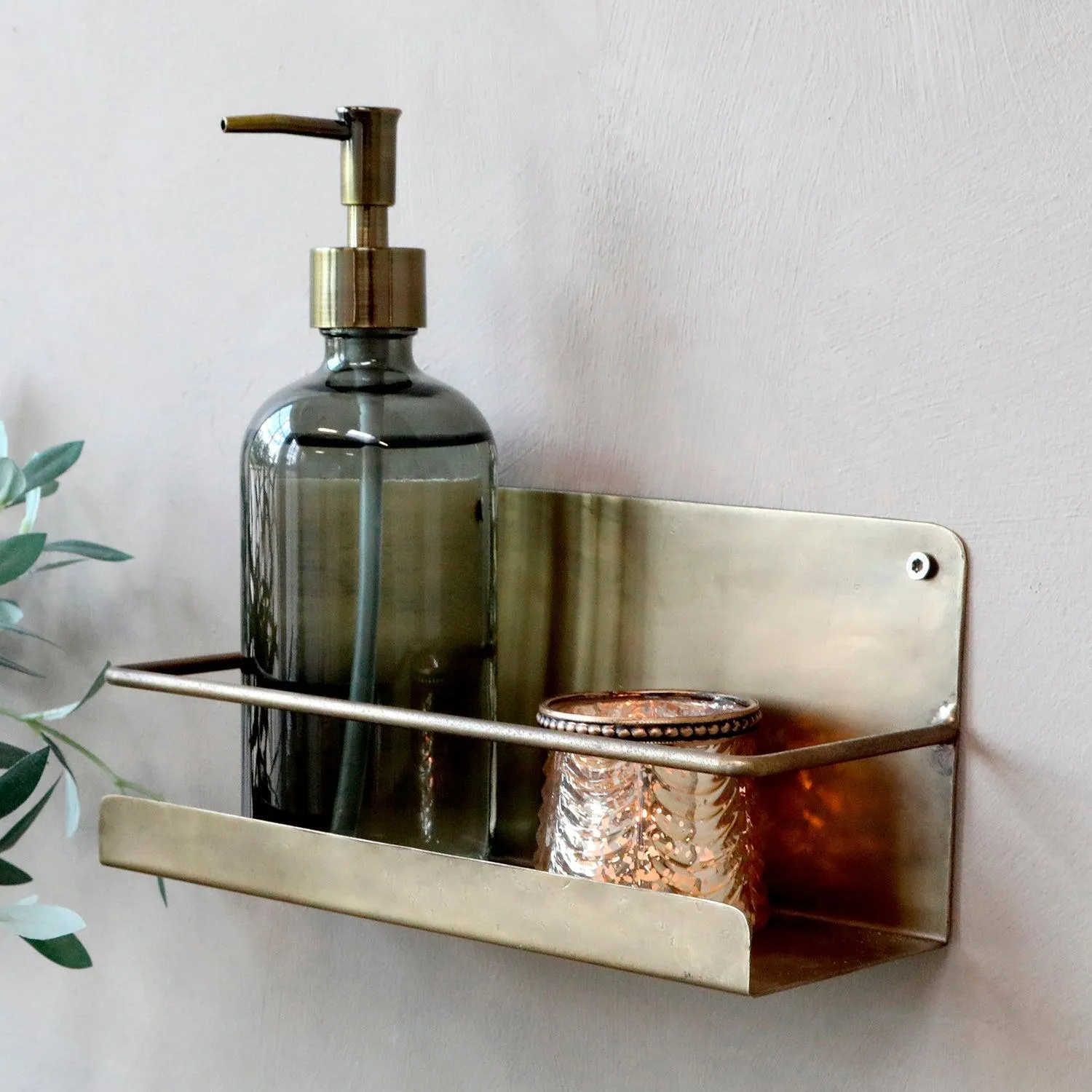 Smoke Glass Bottle Soap Dispenser   Brass Pump