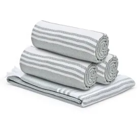 The Better Home Cotton Bath Towel Set (4Pcs - 150cmx75cm, 200gsm) | Soft Bath Towel for Men | High Absorbency Quick Dry Towel | Hair Drying Towel for Women | Turkey Towels for Bath Large Size (Grey)