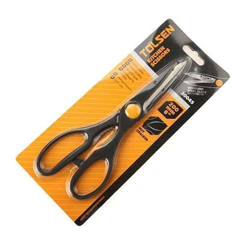 Tolsen Kitchen Scissors Black Handle S/S Blade 8"