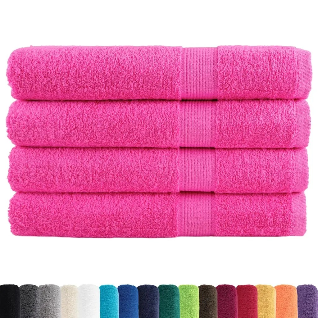 vidaXL Premium Towels SOLUND 4 pcs Pink 100x200 cm 600 gsm