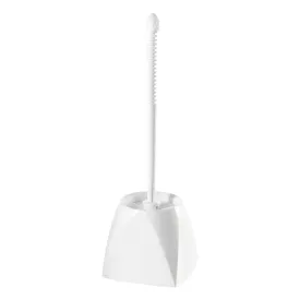 Winco BR-15SET White Polypropylene Toilet Bowl Brush with Caddy