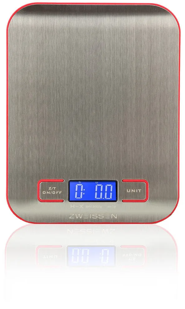 ZWEISSEN  Digital Scale: Aprilia - Red, 11lb capacity