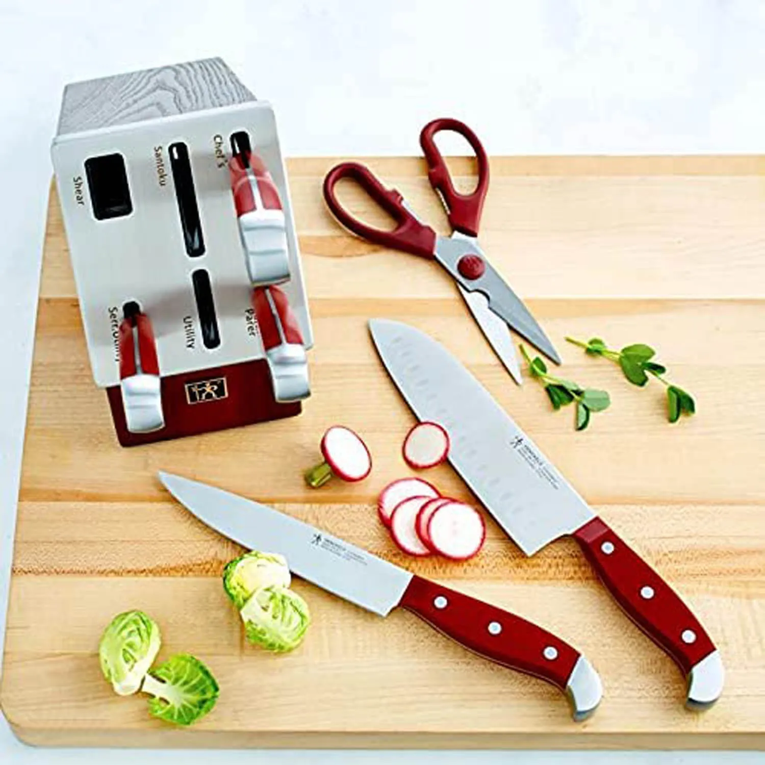 Zwilling J.A. Henckel 7-piece Self-Sharpening Knife Block Set - Red